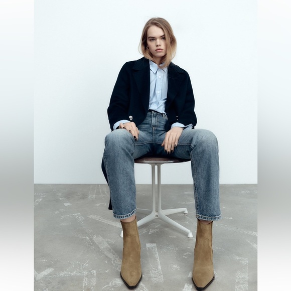 Zara cowboy suede ankle boot - Picture 4 of 6